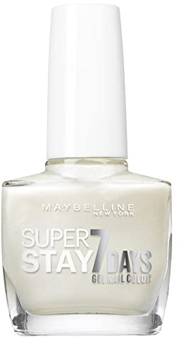 Maybelline New York Professioneller Nagellack – Gel-Technologie – Super Stay 7 Tage – Farbton: Perlmuttweiß (77) | Gel-Technologie ohne UV-Lampe, Stärkung mit Eisen, intensiver Glanz 7 Tage, erhältlich in 31 Farbtönen