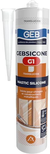GEB Gebsicone G1 Silikon-Dichtstoff für Verglasungen und Metallkonstruktionen Hervorragende Haftung, beständig gegen extreme Temperaturen und UV-Strahlen, 310 ml, lichtdurchlässig