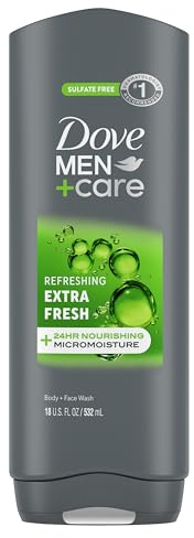 Dove Men+Care Body and Face Wash Refreshing Extra Fresh Body Wash for Men with 24-Hour Nourishing Micromoisture Technology 18 oz