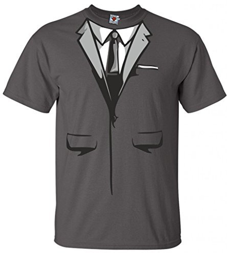 Reality Glitch Herren Secret Agent Suit T-Shirt (Dunkelgrau, X-Large)