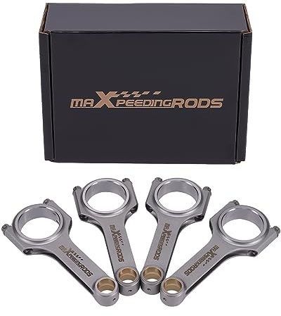 maXpeedingrods 4PCS H Bielle Adaptable 144mm pour VW Golf/Bora/Passat GTI 1.8T 2.0L 4 Cyl,Forged Bielles pour Audi S3/TT/A3/A4/A6 avec 8 Pièces de Boulons 3/8 ARP 2000