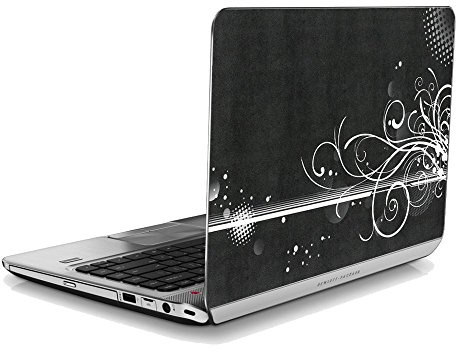 CrazyGadget® Universal Self Adhesive Laptop Skins Covers Stickers Decals Universal Sizes Cut to Size Fits 10.2 11.6 13.3 & 15.6 laptops - LT100J - Black & White Abstract