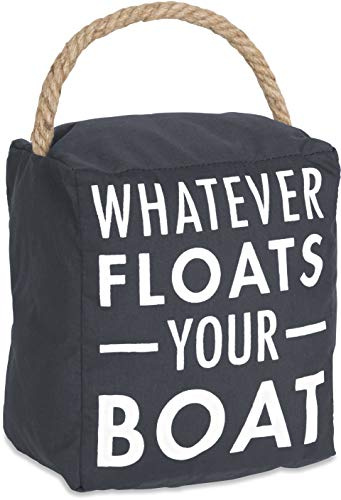 Pavilion Gift Company Whatever Floats Your Boat Dark Gray Door Stopper, Grey