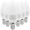 SINCELIGHT E14 LED Candle Light Bulb, B35 Shape with Milky Diffuser, 5 Watt, Warm White 2700K, Rich&Ture Color RA≈92, 450 Lumens, 50W Equivalent, SES Small Edison Screw, Pack of 6