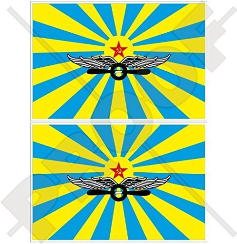 SOWJETISCHES UNION Luftwaffe Flagge CCCP USSR 75mm Auto & Motorrad Aufkleber, x2 Vinyl Stickers