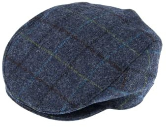 Dents Men's Abraham Moon Tweed Flat Cap BLUE M