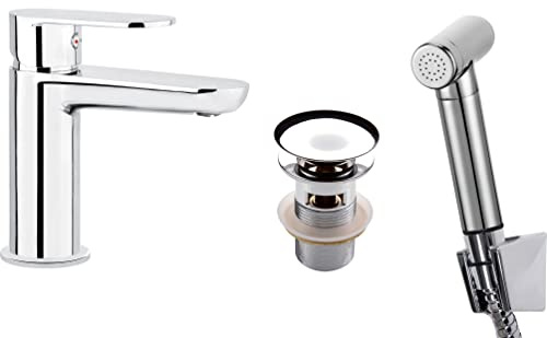 Deante Chromed washbasin tap with bidette Type spout BGA 027M, Grey