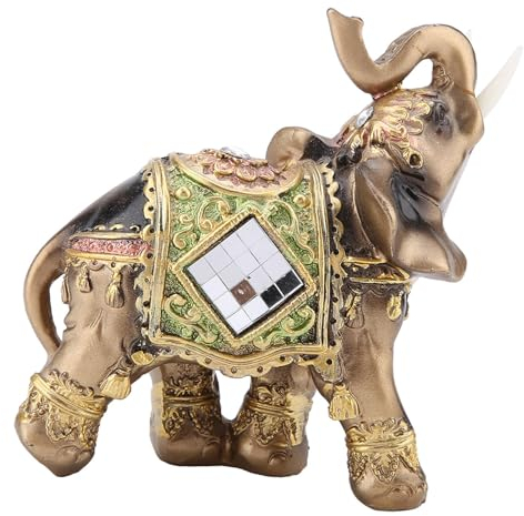 Elegante elefanten statue, hohe qualität harz grün glück feng shui elefanten skulptur reichtum glück figur perfekt für zu hause, büro dekoration(M)