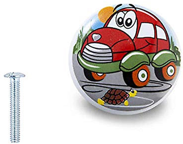 Decoranddecor 55mm Rounded Knob Kids Children Child Bedroom Pulls Drawer Ceramic Porcelain Wardrobe Door Pull Handle Kitchen Cupboard Cabinet Drawer (55mm with One Hole, B-136)