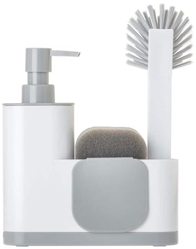 VIGAR Monobloc 4-Piece Sink Set, White, 350 Milliliters, Plastic, Grey