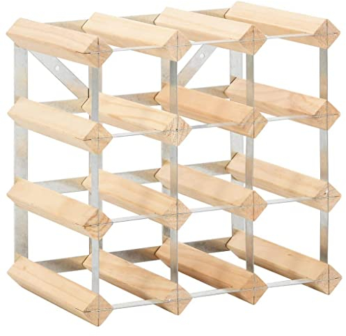vidaXL Kiefernholz Massiv Weinregal für 12 Flaschen Modern Flaschenregal Flaschenständer Weinschrank Regal Wein Weinständer Weinflaschenregal