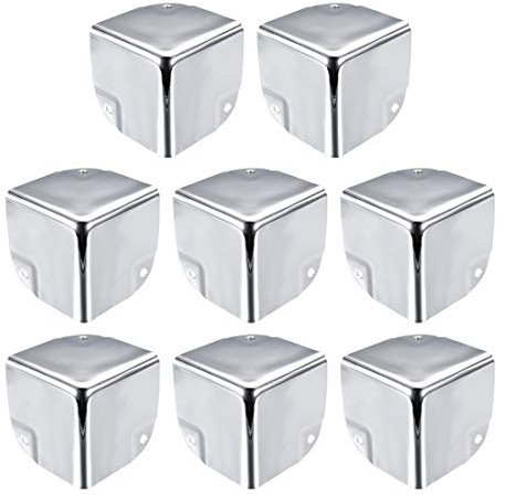 sourcing map Eckenschutz Kantenschutz Abdeckung Metall Box Silber Ton 50 x 50 x 50mm-8Stk