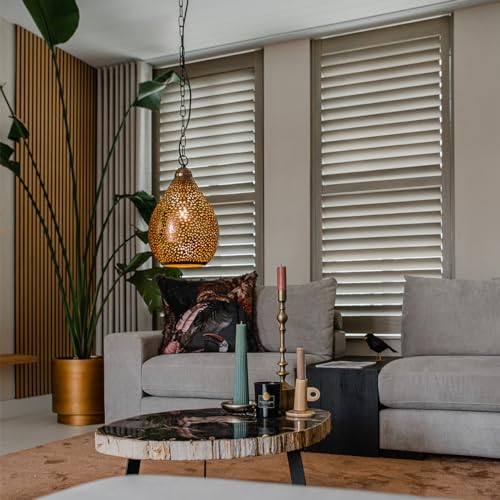 Qazqa - Orientalisch Orientalische Hängelampe I Pendellampe I Pendelleuchte Schwarz mit Kupfer - Maru 5 I Wohnzimmer I Schlafzimmer - Stahl Länglich - LED geeignet E14