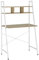 WOLTU Scrivania Libreria Tavolo da Lavoro 80x50cm, Computer PC Scaffale a Scala Fioriera Moderno in Acciaio Legno Ufficio Balcone Camera, Rovere chiaro + bianco, TSB05whe