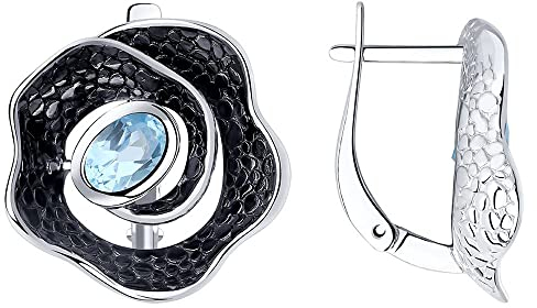 Sokolov Ohrringe aus 925 Silber mit Topas und Emaille