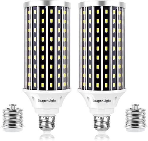 DragonLight 50W Superhelle Mais Licht LED Glühbirnen(Ersetzt 350Watt) - 3000K Warmweiß 5000 Lumens E27/E40 Edison LED Lampe für Gewerblichen Bereich Beleuchtung - Garage Werkstatt Büro Hof(2er-Pack)