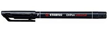 Stabilo OHPen Permanent Fineliner, feine Spitze, Schwarz, 10 Stück