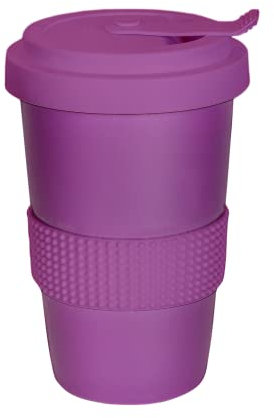 Mahlwerck Kaffeebecher to go aus Porzellan, Thermobecher, Coffeetogo Becher, mit auslaufsicherem Deckel, 400 ml, matt Shiny Violet, Violett