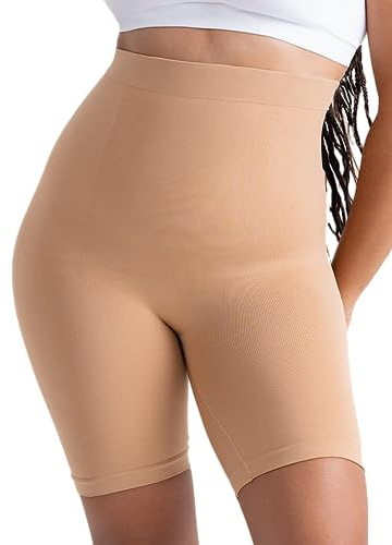 SHAPERMINT Shapewear for Women - High-Waisted Shapewear Tummy Control Shorts, Thigh Slimmer, Underwear for Women Sand