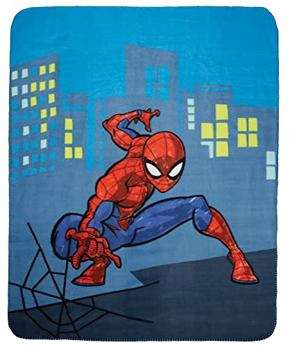 CTI Spiderman Home Hero Fleece Decke 110x140 cm Plaid 110x140, Polyester, Blau
