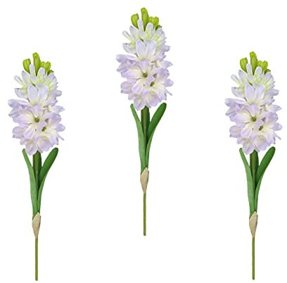 JYCRA Hyacinth Artificial Flowers, 3 PCS Lifelike Hyacinth Props Silk Hyacinth Fake Flowers for Table Home Home Garden Decor Wedding Party Holiday Supplies