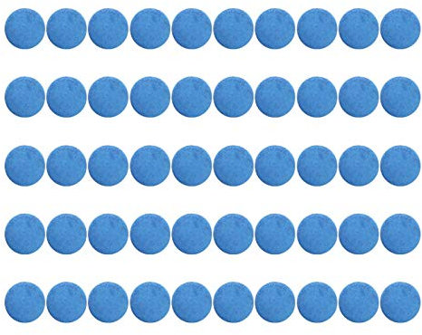 Alvinlite 9-13 mm Pool-Queue-Spitzen – 50 Stück Leder-Billardschläger-Ersatzspitzen mit Aufbewahrungsbox – für Snooker-Pool-Acht-Neun-Ball, blau(9mm)