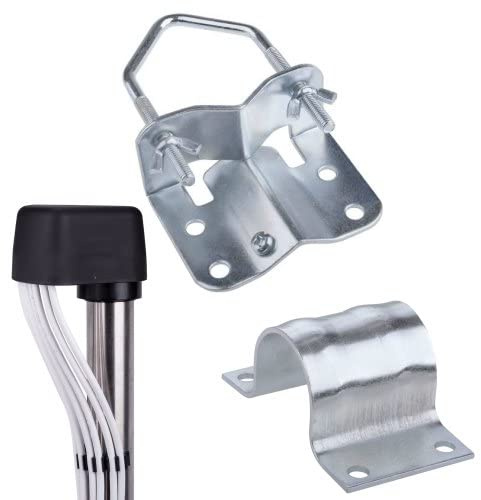 AC-Sat-Corner Mastfuß Mastschelle Mastkappe für 58mm bis 60mm Rohre Montage Set