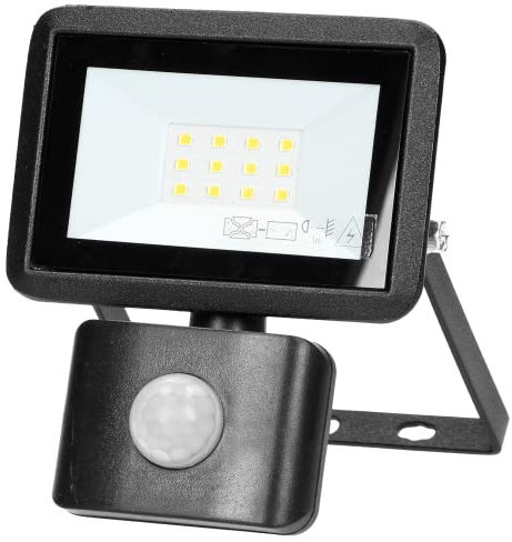 Adviti FARO S LED-Außenstrahler mit Bewegungsmelder mit PIR 50 W 4000 lm IP44 4000 K Aluminium + Glas (Watt, 50)