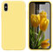 DOMAVER Coque iPhone X/XS Silicone Silicone Liquide Fine, Etui iPhone XS Case Antichoc Doublure Microfibre Douce Protection, Housse RigideTéléphone iPhone X Jaune
