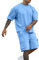 YawYews Herren 2 Stück Outfits Casual Trainingsanzug Cargo Shorts Sommer Anzug Oversize Kurzarm Sport Set, Blau, Medium