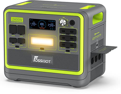 FOSSiBOT F2400 Station Electrique Portable 2048Wh LiFePO4-2400W (4800W Pic) UPS, Charge Rapide 1100W, 13 Ports - Générateur Solaire Camping power station