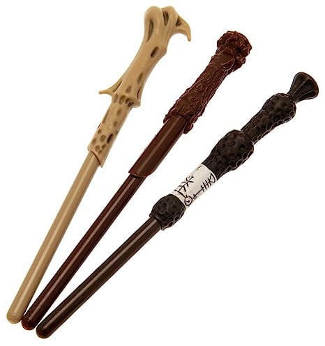 Harry Potter - Kugelschreiber-Set, Zauberstab 3er-Pack (Einheitsgröße) (Schwarz/Braun/Cremefarbe)
