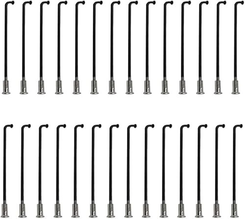S SENQI Fahrradspeichen für Elektrofahrrad, E-Bike, Dreirad, 12G, 2,5 mm, Stahl, 72 mm-305 mm, mit Kupferkappe, 28 Stück, Schwarz