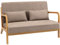HOMCOM 2-Sitzer Sofa Zweisitzer mit Kissen, Doppelsofa mit Samtoptik, Loveseat für Wohnzimmer, Schlafzimmer, Gummiholz, Hellgrau, 122 x 80 x 72 cm