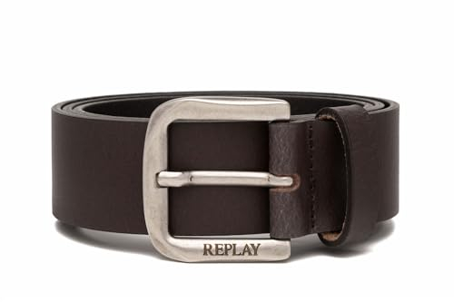 Replay Herren Gürtel aus Leder, Black Brown 128 (Braun), 95