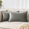 EMEMA Samt Kissenbezug Kissenhülle 30x50 cm Dekorative Sofakissen Dekokissen Umwickelte Kante 2er Set Kissenbezüge Zierkissenbezug für Sofa Wohnzimmer Schlafzimmer Hellgrau