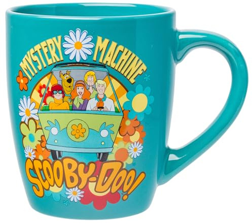 Silver Buffalo Scooby Doo Group Mystery Machine Blumen, Keramikbecher, 750 ml