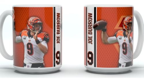 Great Branding Joe Burrow Motion Cincinnati Bengals NFL Tasse 450ml
