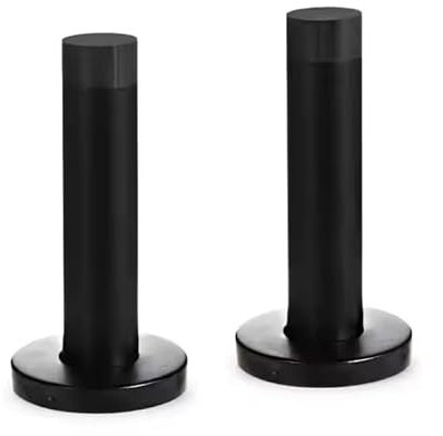 2Pcs Door Stops Black Wall Mounted, Heavy Duty Stainless Steel Rubber Door Stopper, Sound Dampening, Wall Mounted Rubber Buffer Door Stop with Fixing Screws