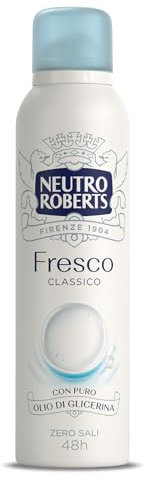 Neutro Roberts, Klassisches frisches Deodorant Spray, keine Aluminiumsalze, keine Flecken, mit reinem Glycerinöl, Deodorant für Damen und Herren, dermatologisch getestet, 150 ml, 48h