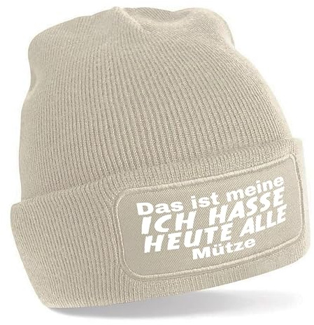 Herzbotschaft Beanie Strickmütze mit Spruch | Das ist Meine Ich Hasse Heute alle Mütze | Farbwahl | Unisex SoftTouch angenehm weiche und warme Wintermütze | OneSize Einheitsgröße für Erwachsene