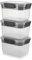 Alpha Designs | Meal Prep Containers Reusable Food Lunch Box with Lids & Tray | 3 Pack | 2300ml
