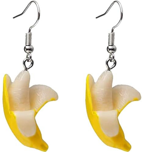1 Paar Bananenform Fallen Ohrringe Schöne Obstohrringe Kreative Lebensechte Harzfrüchte Ohrringe Bananenschmuck Für Frauen Mädchen