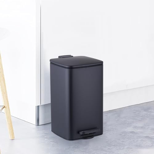 STARNINE Small Bathroom Bin 8L Kitchen Pedal Dust Bin Stainless Steel Toilet Bin Pedal Dust Bin With Lid Soft Closing Lid