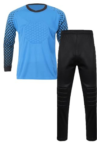 ZUYPSK Completo da portiere da calcio per ragazzi, con maglia sportiva e pantaloni sportivi, imbottiti, a maniche lunghe, equipaggiamento protettivo