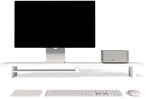 amesoba Soporte para monitor de escritorio (todo blanco, grande)