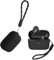 KZIOACSH Silicone Case for Anker soundcore A20i, Ultra Slim Anti-Scratch Anti-Lost Protective Earbuds Case Lightweight Washable Sumdge-Proof Earphone Skin Cover with Carabiner, Black