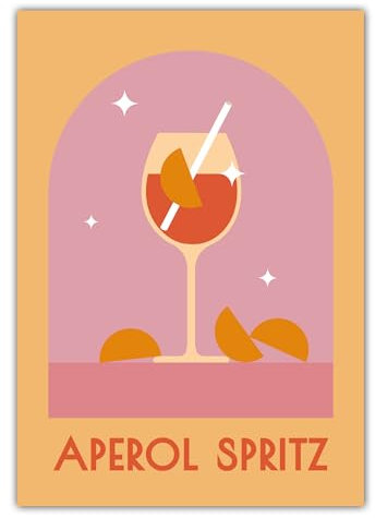 MOTIVISSO Poster Aperol Spritz Sparkle - La Dolce Vita Collection (Standard) 13 cm x 18 cm | In vielen Farben & Größen verfügbar