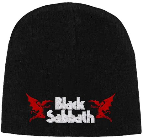 Razamataz Black Sabbath Band Logo and Devils Embroidered Mütze Beanie One Size