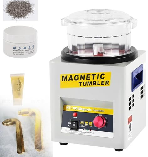Lakenbroade Buratto Magnetico da 2000 Giri/min, capacità 600 g, buratto Vibrante, lucidatrice Rotante per Gioielli, Macchina per lucidatura di Gioielli con Rotazione unidirezionale/bi-rotolamento